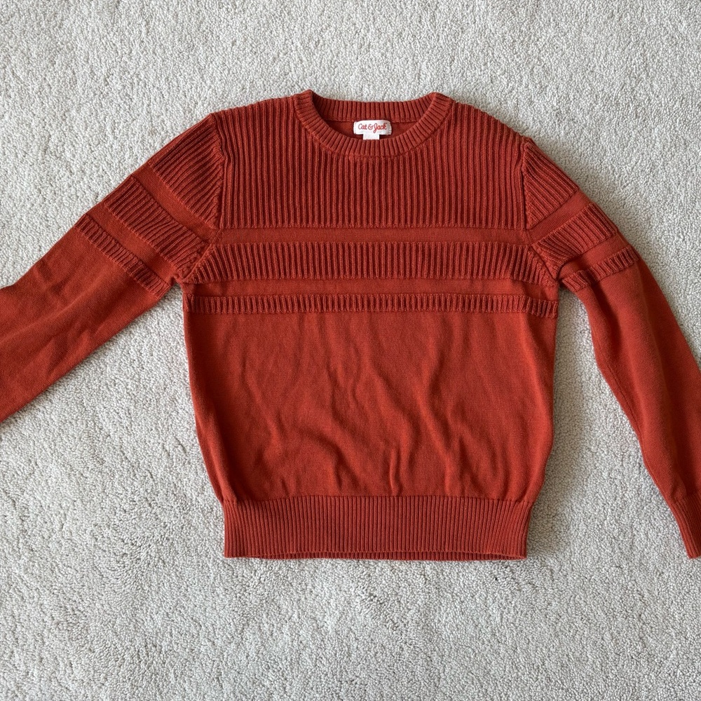 Cat & Jack Boys or Girls Rust Orange Sweater size 6/7